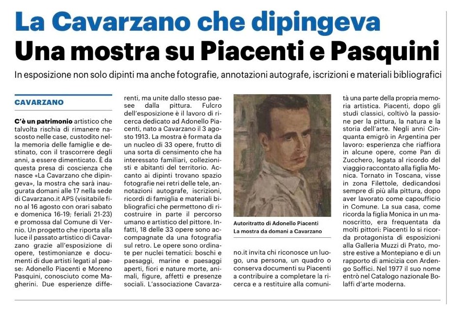 Ritaglio stampa: La Cavarzano che dipingeva